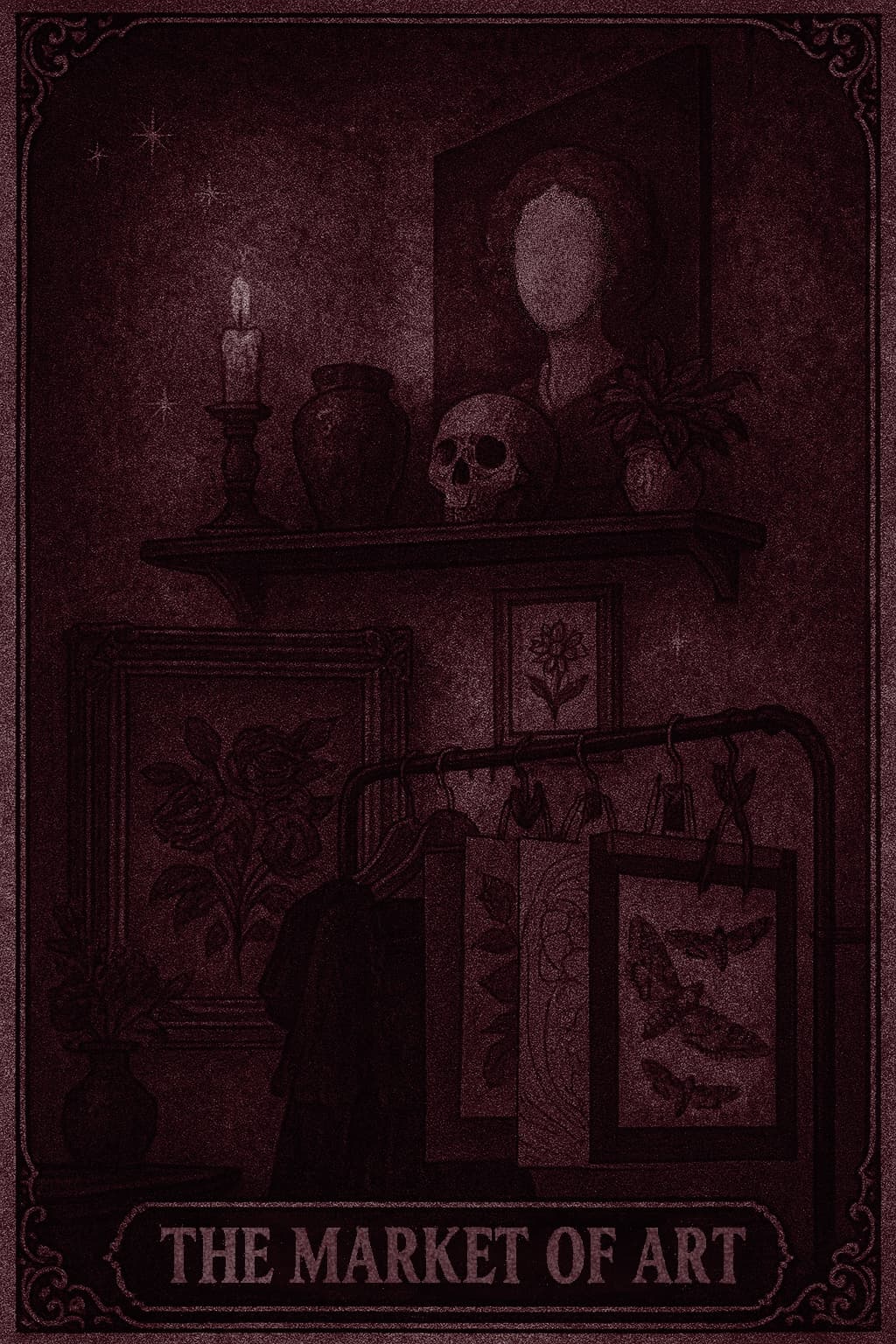 Karta tarota przedstawiająca galerię rycin